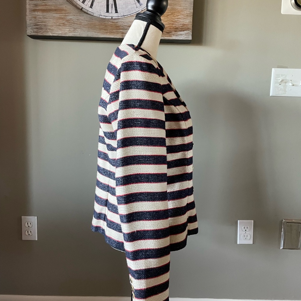 CAbi Navy and White Striped Blazer - Picture 4 of 6